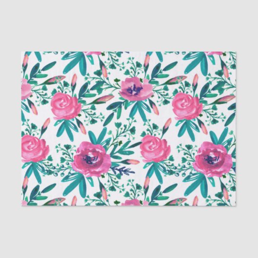 Mooie roze rozen tissuepapier (Voorkant)