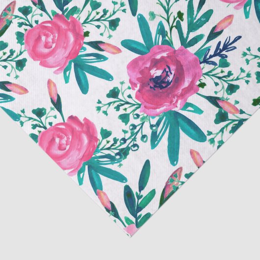 Mooie roze rozen tissuepapier (Detail)