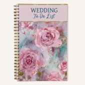Mooie Roze Rozen Trouw Planner Notitieboek (Voorkant)