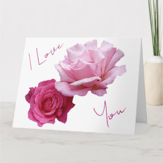 Mooie roze rozen valentine liefde mooie bloemen kaart
