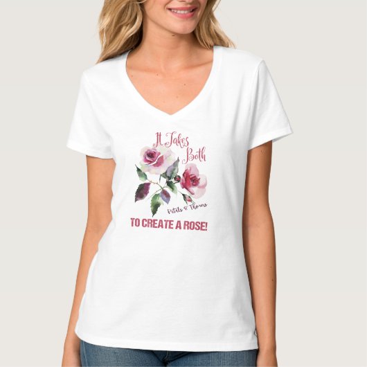 Mooie roze rozen Vals T-shirt voor dames (Voorkant)