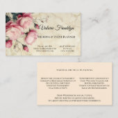Mooie Roze Rozen Wedding Event Planner Visitekaartje (Voorkant / Achterkant)