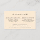 Mooie Roze Rozen Wedding Event Planner Visitekaartje (Achterkant)