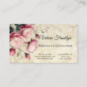 Mooie Roze Rozen Wedding Event Planner Visitekaartje (Voorkant)