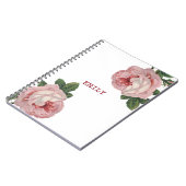 Mooie roze rozen wit notitieboek (Linkerzijde)