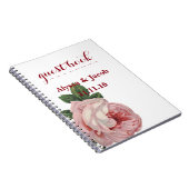 Mooie roze rozen witte bruiloft notitieboek (Rechterzijde)