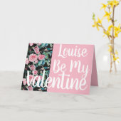 Mooie roze rozen zijn mijn Valentijn Kaart (Gele Bloem)