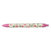 Mooie Roze Rozen Zwarte Inkt Pen (Voorkant)