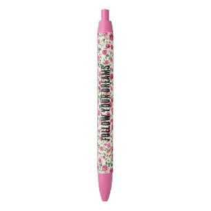 Mooie Roze Rozen Zwarte Inkt Pen