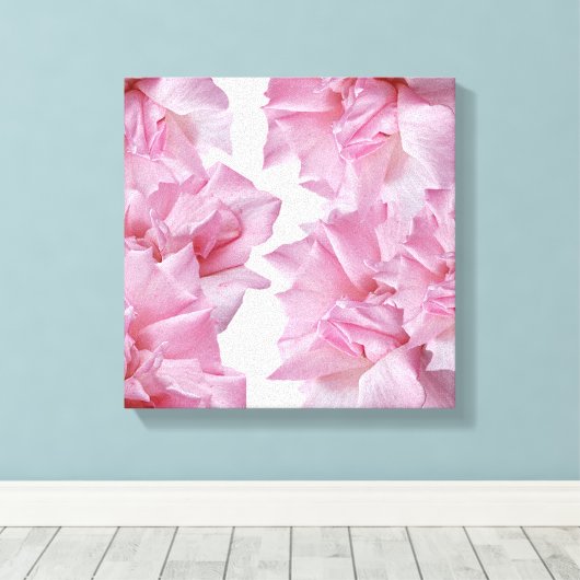 Mooie roze rozenblaadje bloemen abstract canvas afdruk (Insitu (Houten vloer))