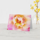 Mooie roze rozenbloem close-up Art Note Kaart (Gele Bloem)
