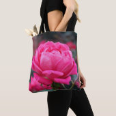 Mooie roze rozenventilator tote bag (Dichtbij)