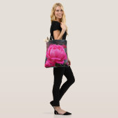 Mooie roze rozenventilator tote bag (Op model)