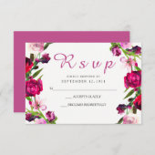 Mooie roze rozenweddenschappen RSVP uitnodigen (Voorkant / Achterkant)