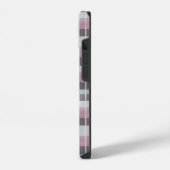 Mooie roze ruitpatroon – Trendy Schotse ruit iPhone Hoesje (Linkerkant)