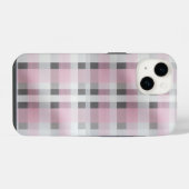 Mooie roze ruitpatroon – Trendy Schotse ruit iPhone Hoesje (Achterkant horizontaal)