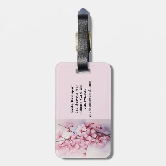 Mooie roze Sakura Cherry Blossom Bagagelabel (Achterkant verticaal)