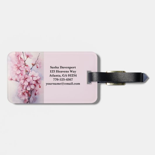 Mooie roze Sakura Cherry Blossom Bagagelabel (Achterkant horizontaal)