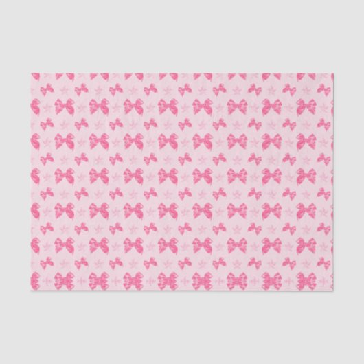 Mooie Roze Satijn Effect Strikken Tissuepapier (Voorkant)