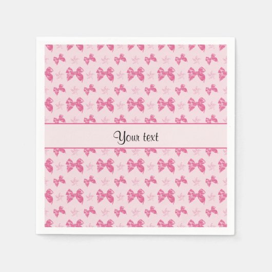 Mooie roze satijnen bogen servetten (Voorkant)