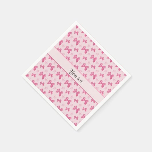 Mooie roze satijnen bogen servetten (Hoek)