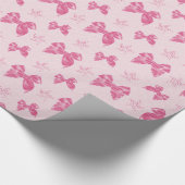 Mooie Roze Satijnen Strikken Cadeaupapier (Hoek)