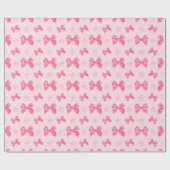 Mooie Roze Satijnen Strikken Cadeaupapier (Vlak)