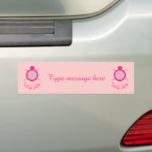 Mooie Roze Schildpad Baby Autosticker Bumpersticker (Op auto)