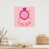 Mooie Roze Schildpad Meisje Poster (Keuken)