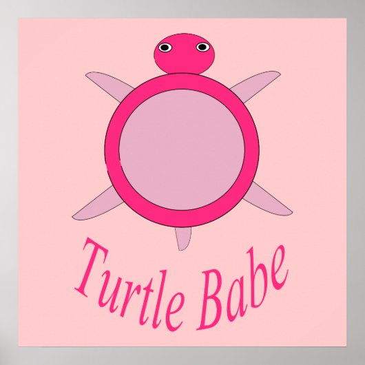 Mooie Roze Schildpad Meisje Poster (Voorkant)