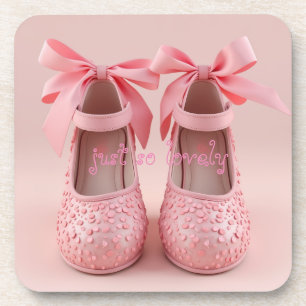 Mooie roze schoenen bier onderzetter
