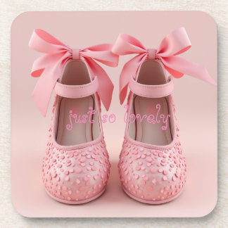 Mooie roze schoenen bier onderzetter