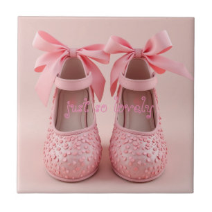Mooie roze schoenen tegeltje