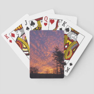 Mooie roze Sinaasappel wolken foto Pokerkaarten