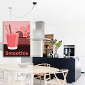 Mooie Roze Smoothie Glas & Vruchten Poster