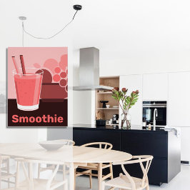 Mooie Roze Smoothie Glas & Vruchten Poster