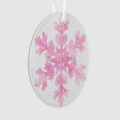 Mooie roze sneeuwvlok kerst ornament (voorkant)