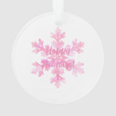 Mooie roze sneeuwvlok kerst ornament (achterkant)