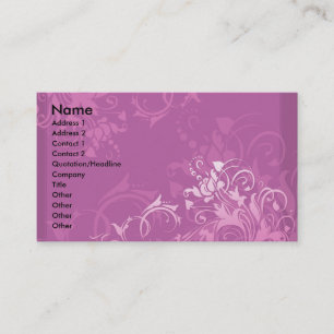 mooie roze spiraal bloemendesign visitekaartje