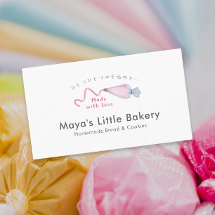 Mooie Roze Spuitzak Waterverf Bakkerij Visitekaartje