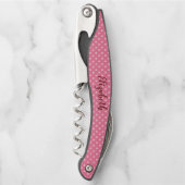 Mooie roze stippen kurkentrekker (Voorkant)