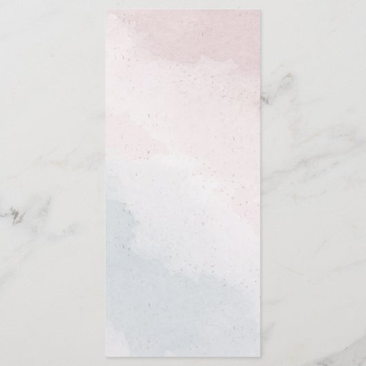 Mooie roze, stoffige blauw navy bloemen groen menu (Achterkant)