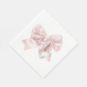 Mooie Roze Strik Bruidsdouche Servet (Hoek)