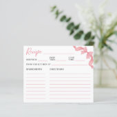 Mooie Roze Strik Bruiloft Borrel Receptkaart (Staand voorkant)
