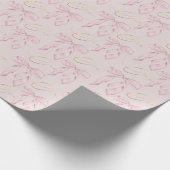 Mooie Roze Strik Eén Inpakpapier (Hoek)