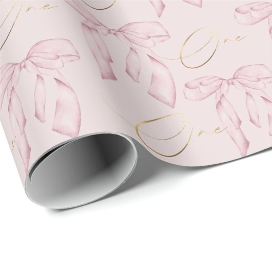 Mooie Roze Strik Eén Inpakpapier (Rol Hoek)