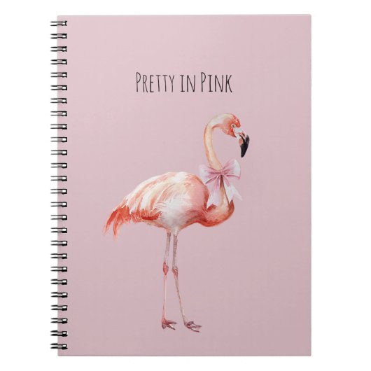 Mooie Roze Strik Flamingo Notitieboek (Voorkant)