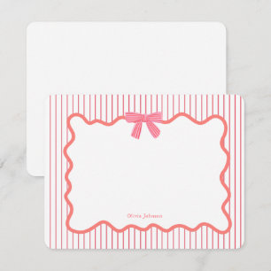Mooie roze strik frame meisjes bedankkaart