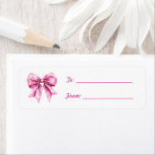 Mooie Roze Strik Kerstornament Etiket (Insitu)