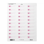 Mooie Roze Strik Kerstornament Etiket (Full Sheet)